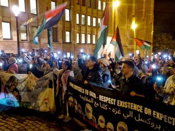 Protest aan Buitenlandse Zaken na onderscheppen hulpvloot Gaza, twee Brusselaars opgepakt