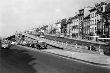 De Leopold II-laan met viaduct in 1957