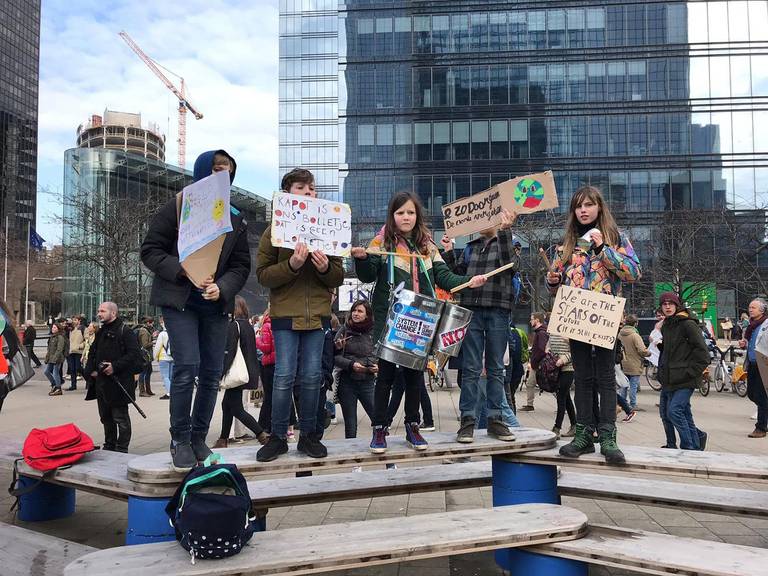 21 februari 2019: Youth for Climate brengt voor de zevende opeenvolgende donderdag klimaatspijbelaars op straat voor meer (politieke) daadkracht inzake klimaatbeleid