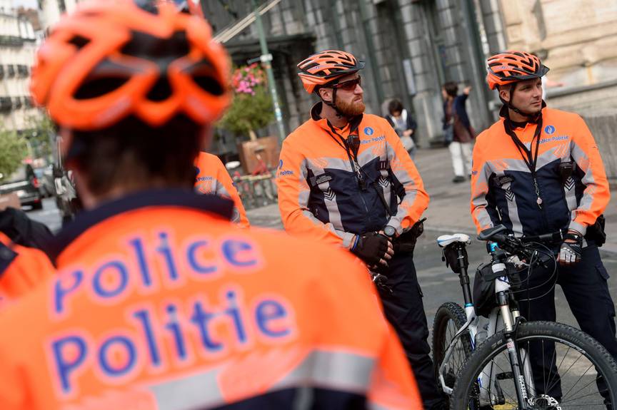 Fietsbrigade van de lokale Brusselse politie