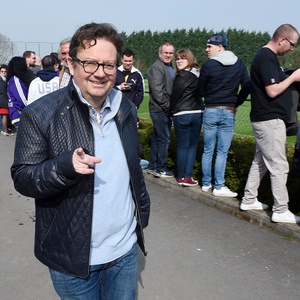 Marc Coucke voorzitter van RSC Anderlecht tijdens een open training van de club op 14 april 2018 in Neerpede