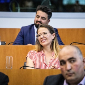 Els Rochette (One.Brussels) bij de eedaflegging van de nieuwe Brusselse parlementsleden op 11 juni 2019