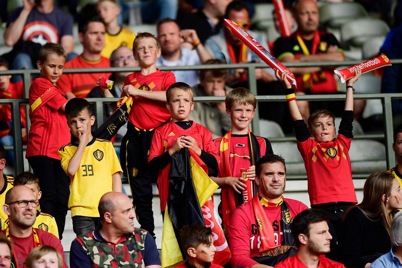 Jonge supporters voor de Rode Duivels