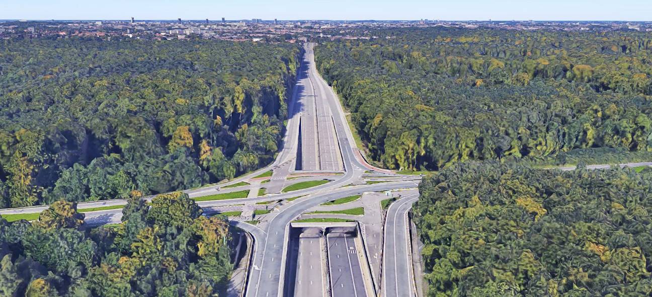 Leonardtunnel onder Leonardkruispunt richting Brussel E411