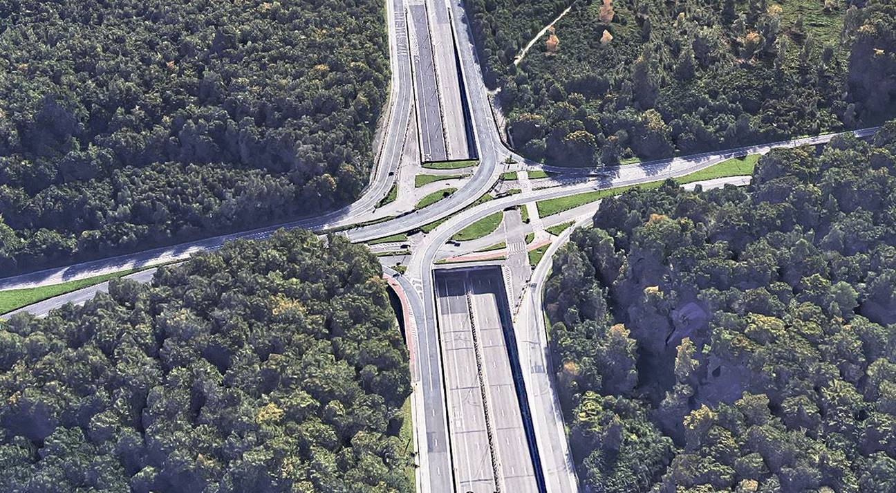 De Leonardtunnel, onder het knooppunt het Leonardkruispunt