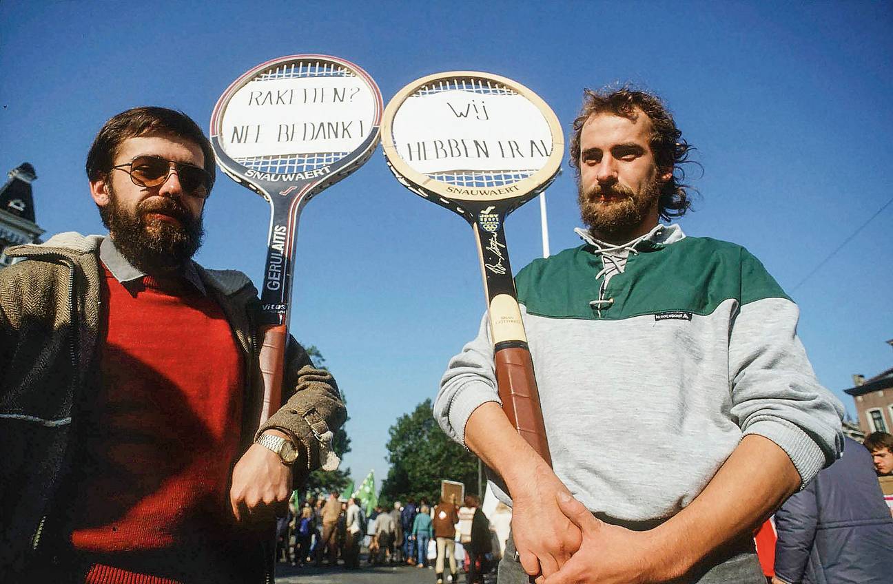 Betoging tegen raketten in Brussel op 23 oktober 1983