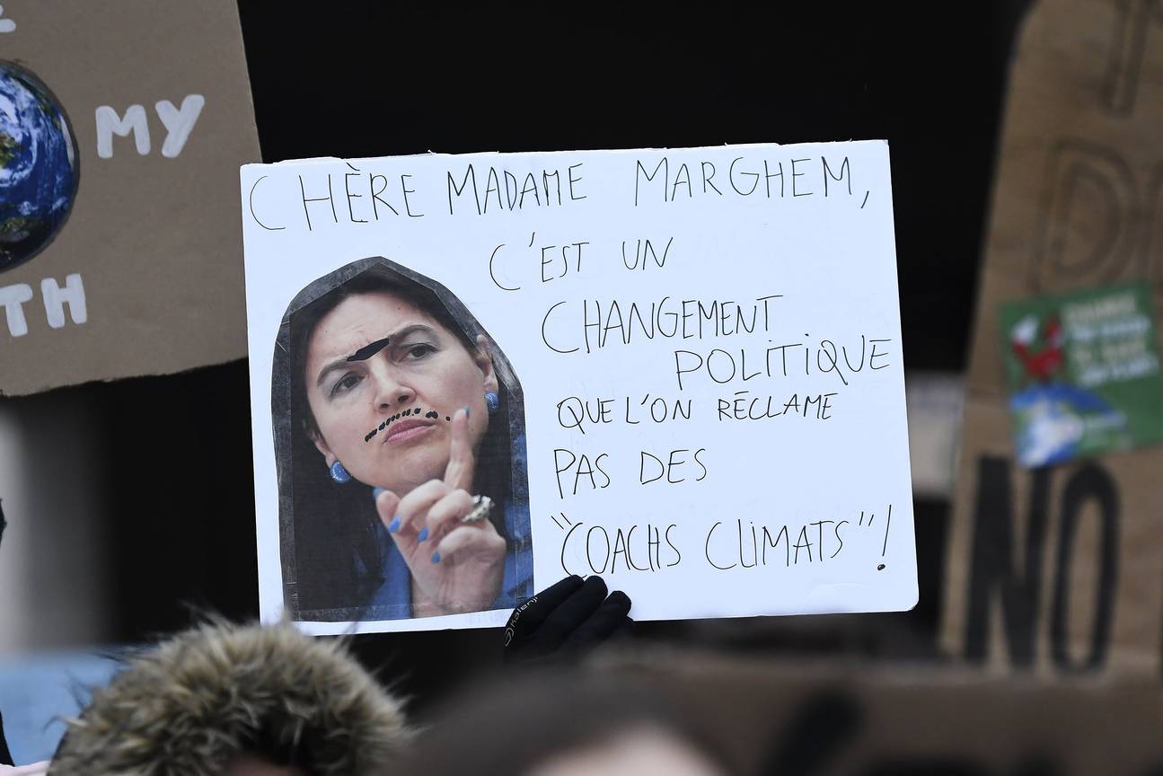 24 januari 2019: leerlingen van Youth For Climate en hogeschoolstudenten protesteren voor de derde donderdag op rij voor het klimaat