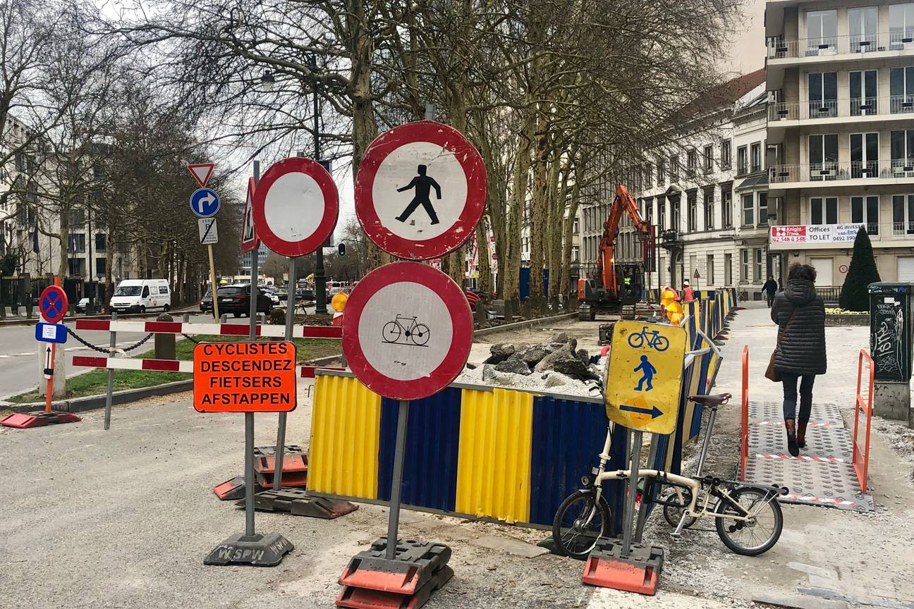 Fietspad Kleine Ring Werf Madou verkeersbord