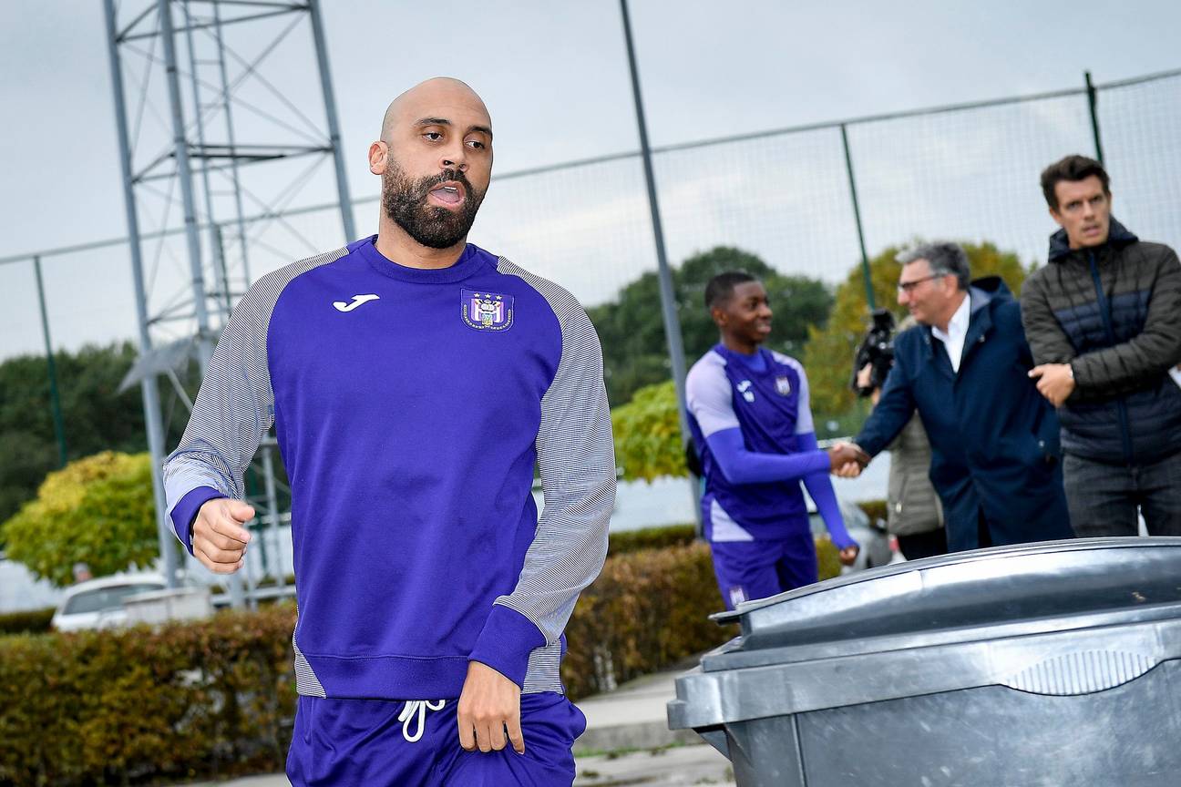 Anthony Vanden Borre tijdens de eerste training van Franky Vercauteren als nieuwe hoofdtrainer van RSC Anderlecht op 8 oktober 2019