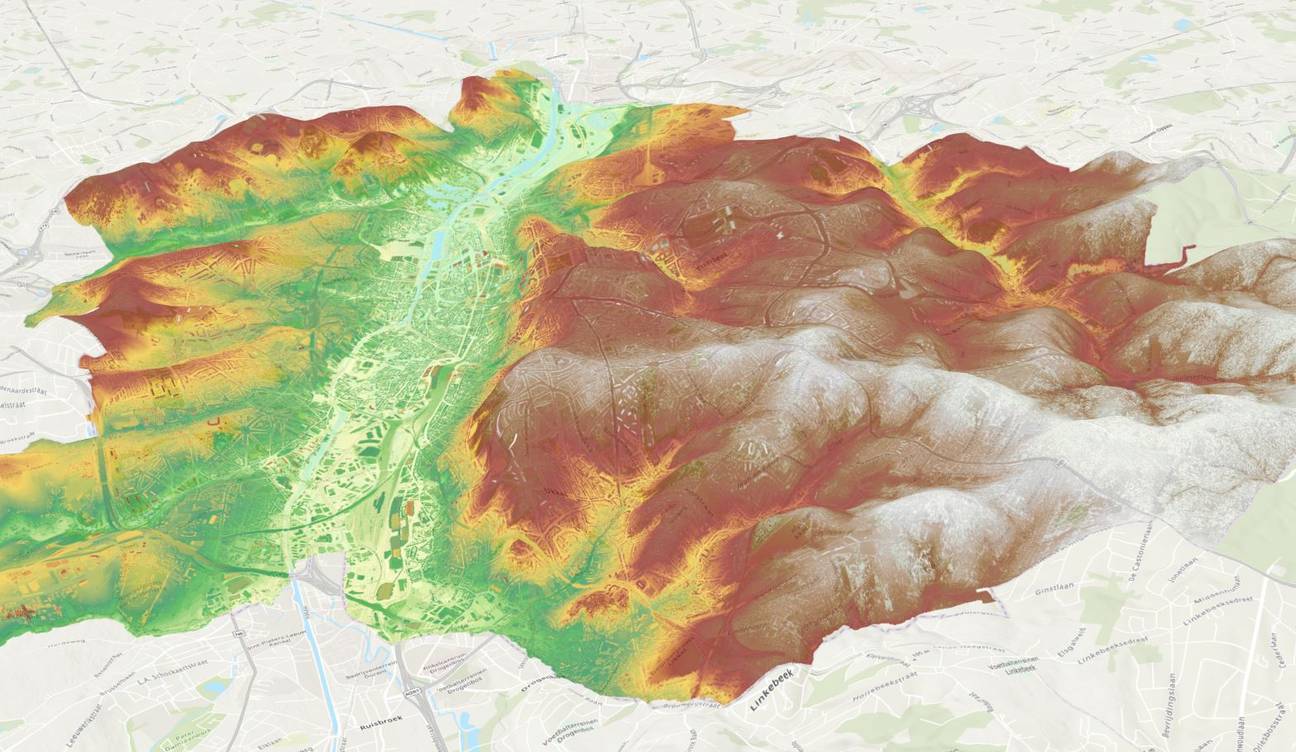 3D-model Brussel geografie terrein
