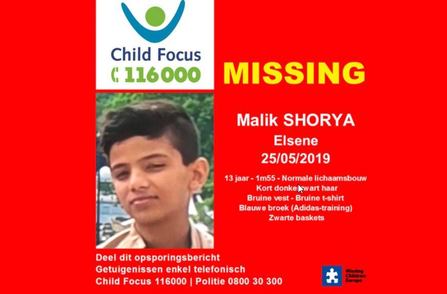 Child Focus, missing: Malik Shorya