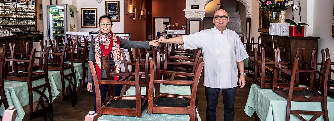 Italiaans restaurant Rugantino op de Anspachlaan: gesloten door de dreiging van het coronavirus