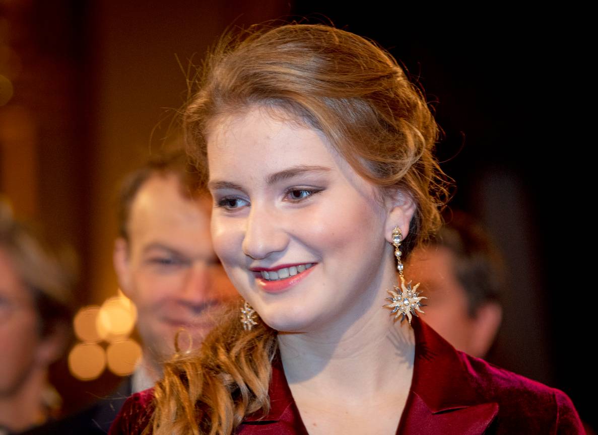 Prinses Elisabeth op het kerstfeest in het Koninklijk Paleis in 2019.