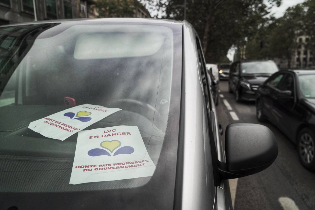 Taxiprotest op 30 september 2021.