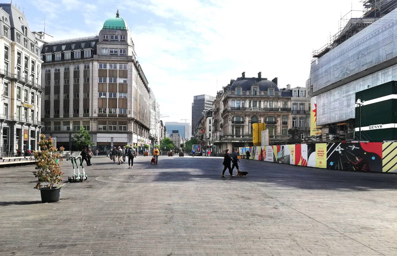 Beursplein en Anspachlaan op 7 mei 2022