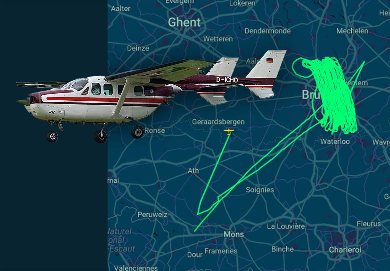 Met een vliegtuigje van het type Cessna 337D Super Skymaster werden op 17 januari 2023 thermische foto's genomen boven Brussel