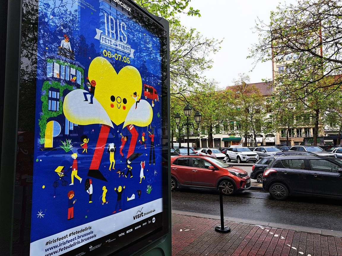 Een affiche voor het Irisfeest, van 6 tot 7 mei 2023