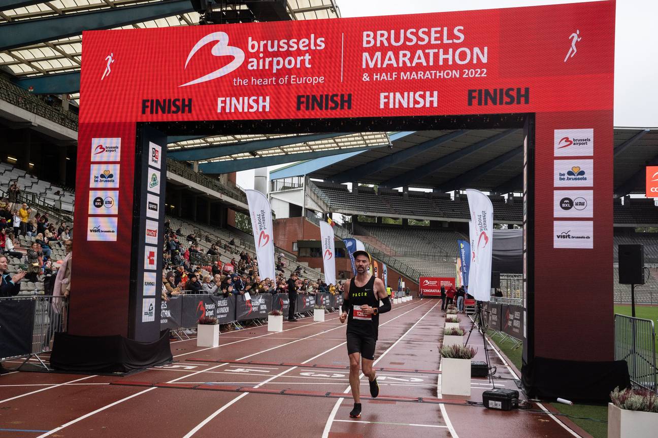 Aankomst van de Brussels Airport Marathon in het Koning Boudewijnstadion, editie 2022