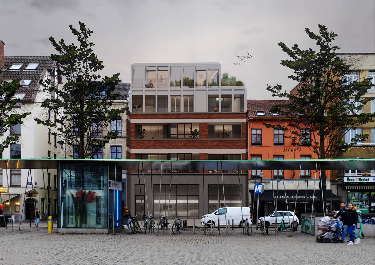 De gevel van het appartementsgebouw aan de Baksteenkaai, zoals aangepast na eerdere bezwaren van de buurt