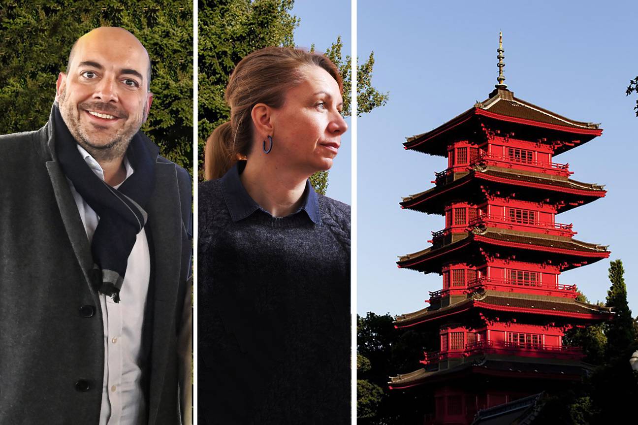 De Japanse Toren Mathieu Michel (MR) en Ans Persoons (Vooruit)