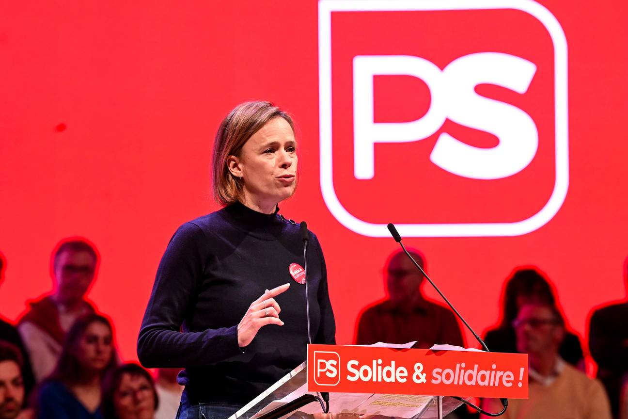 Caroline Désir op de PS-bijeenkomst van 18 februari 2024