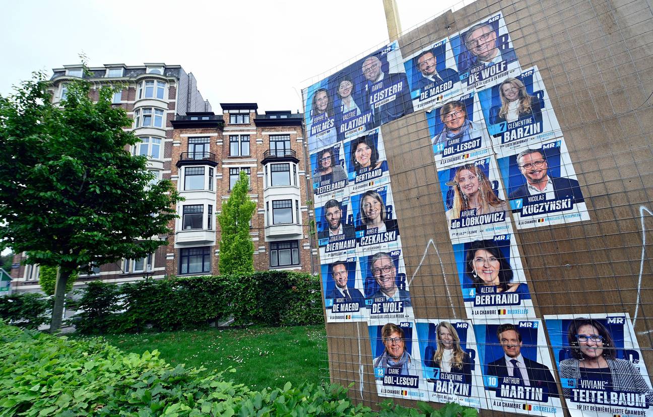 Gewestverkiezingen juni 2024: verkiezingsaffiches voor kandidaten MR