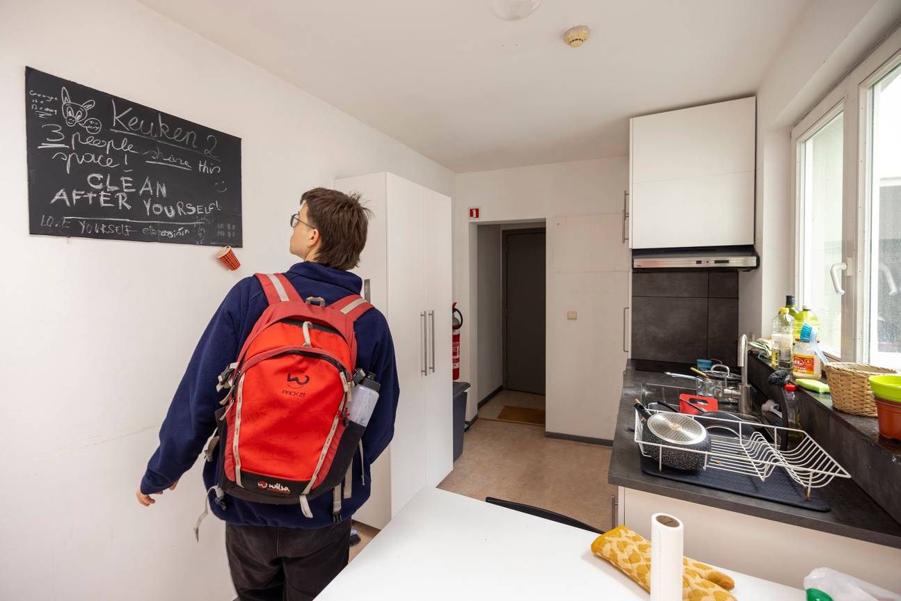 22 februari 2024: een student bezoekt een kot met studentendienst Brik