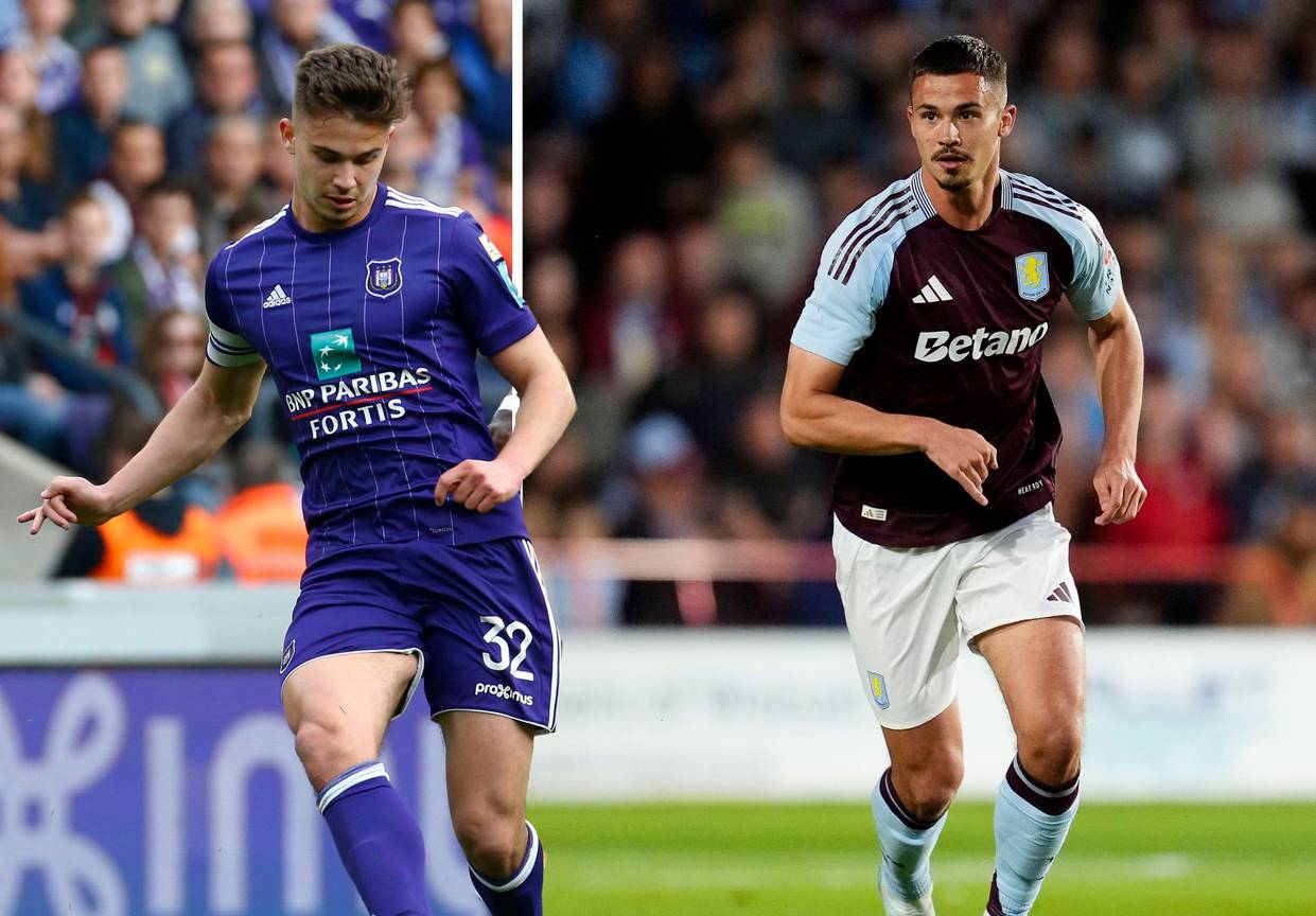 20240829_Leander Dendoncker in 2018 met RSC Anderlecht tegen Standard Luik en in 2024 met Aston Villa