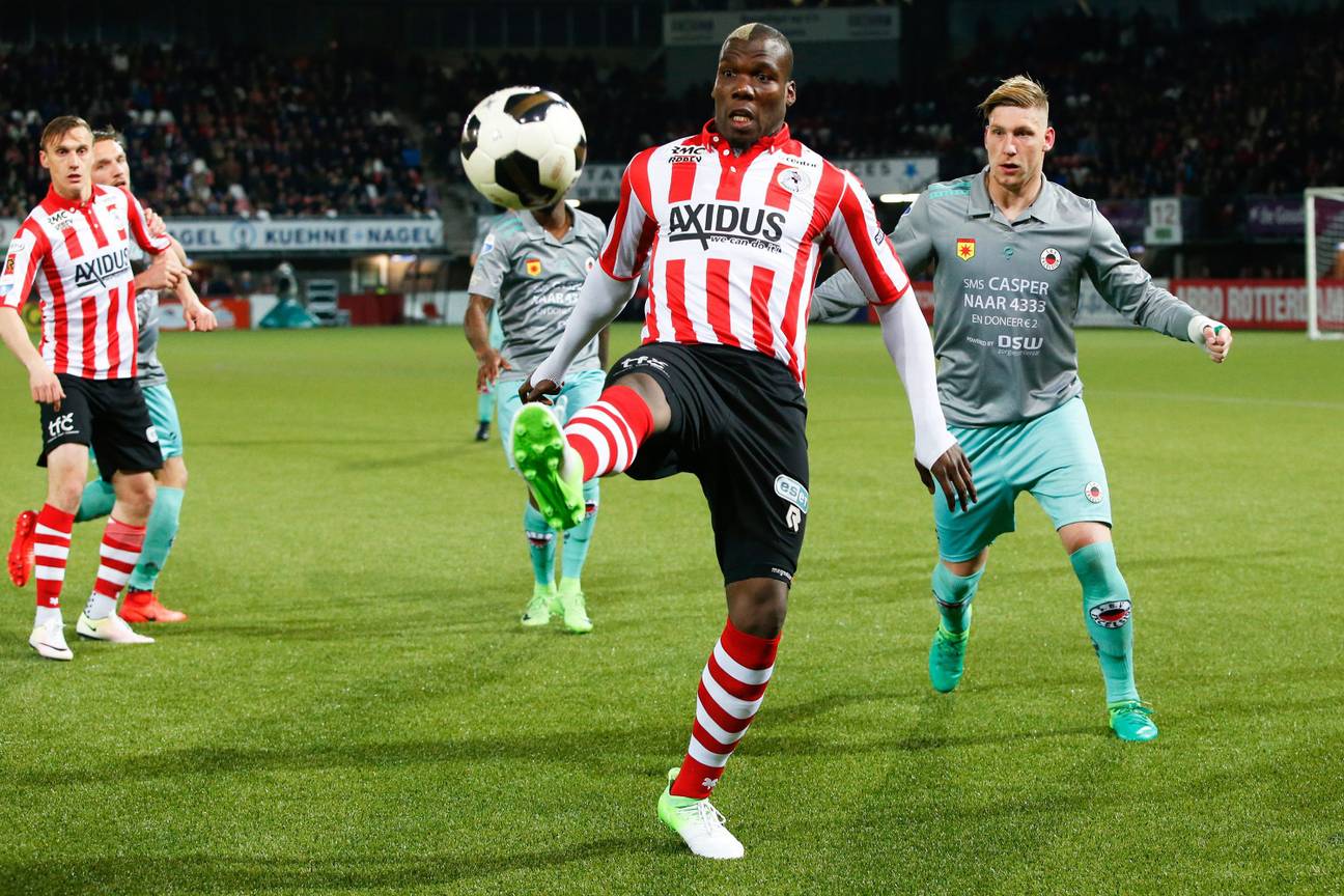 Mathias Pogba tijdens een wedstrijd met Sparta Rotterdam in de Nederlandse Eredivisie Seizoen 2016-2017.