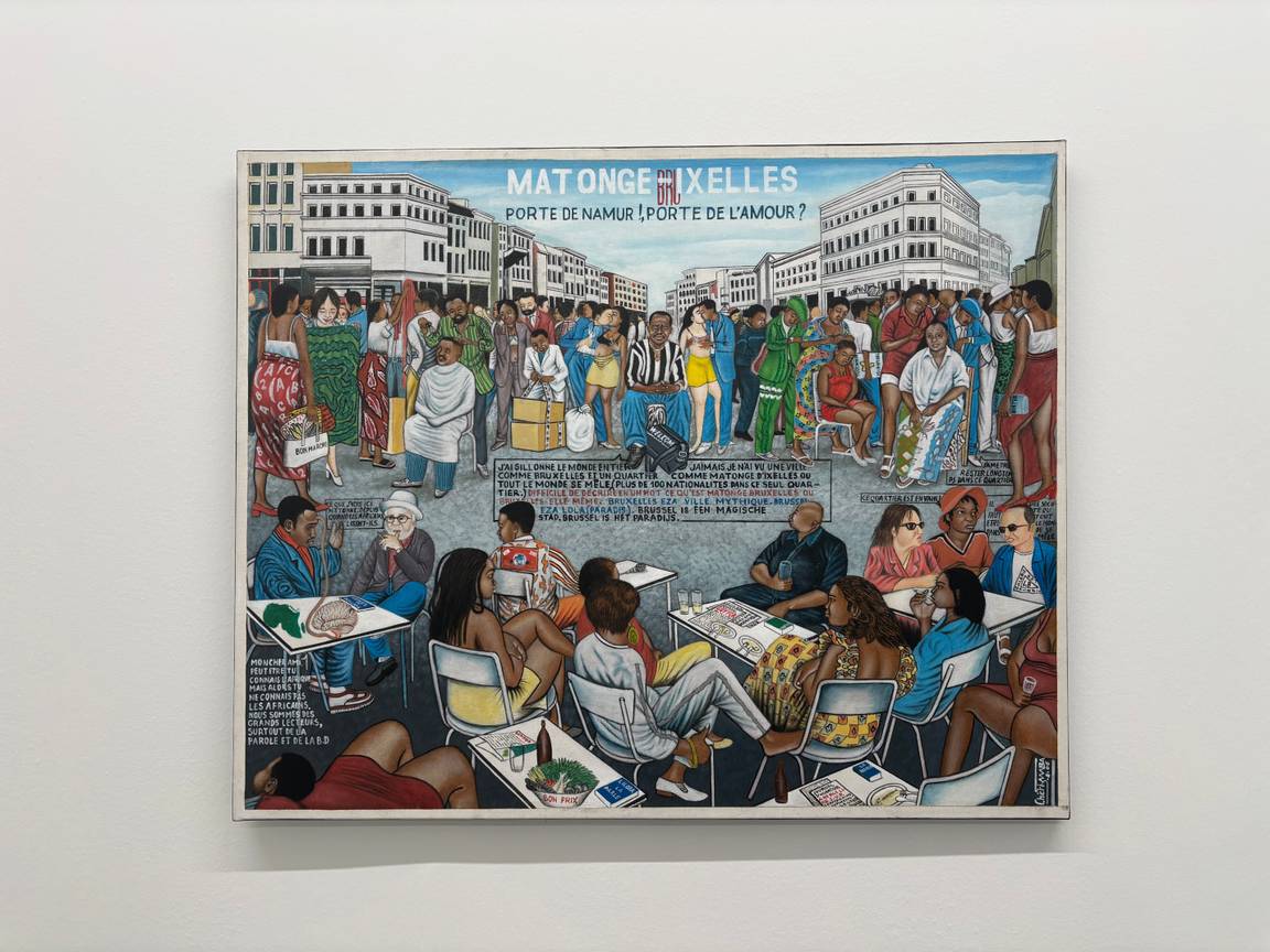 Werk van Chéri Samba in 'Eine Stadt als Atelier' in het Kölnischer Kunstverein.