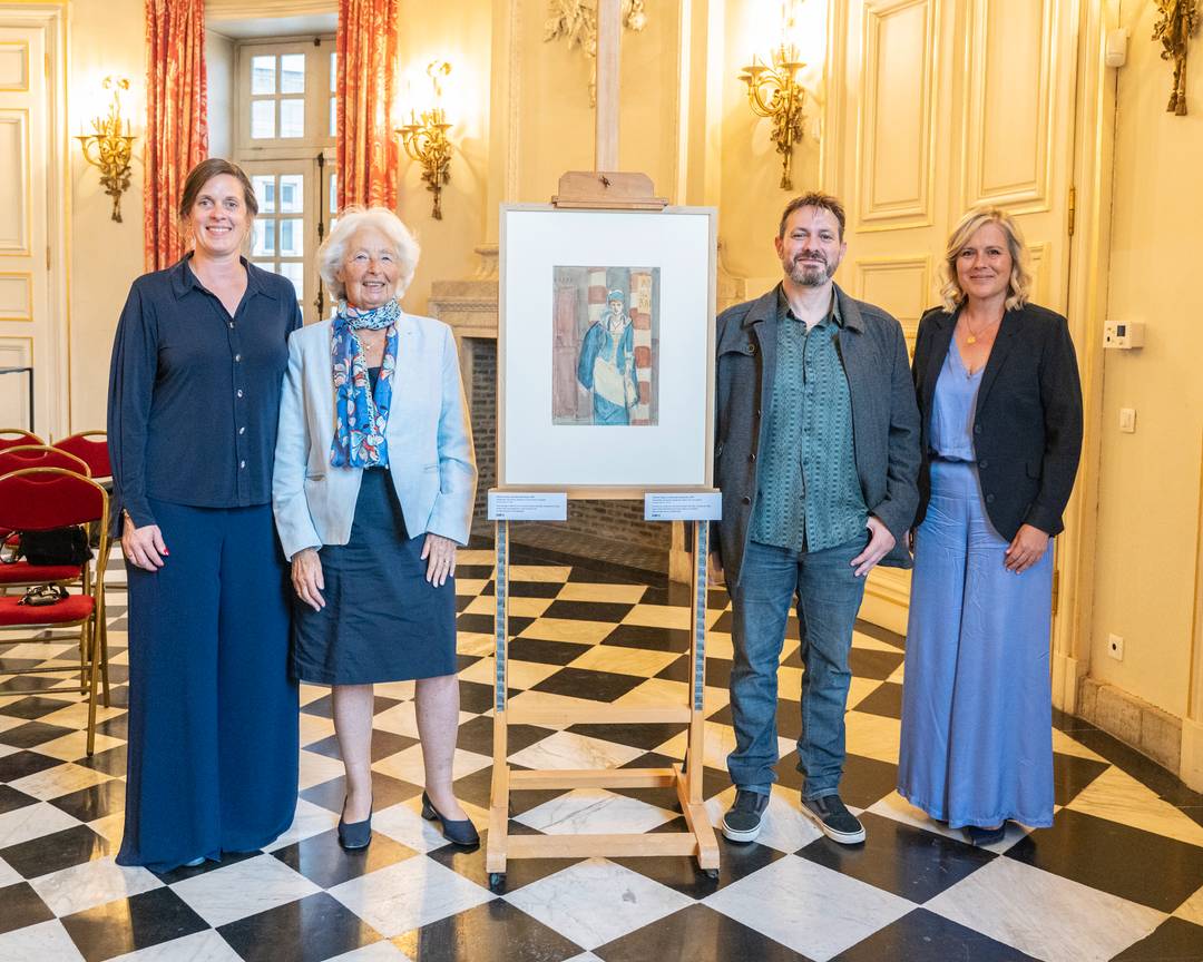 De erfgenamen van Armand Dorville krijgen het werk terug van KBR (Sara Lammens) en Vanessa Matz, minister van Modernisering van de Overheid, bevoegd voor Wetenschapsbeleid 
