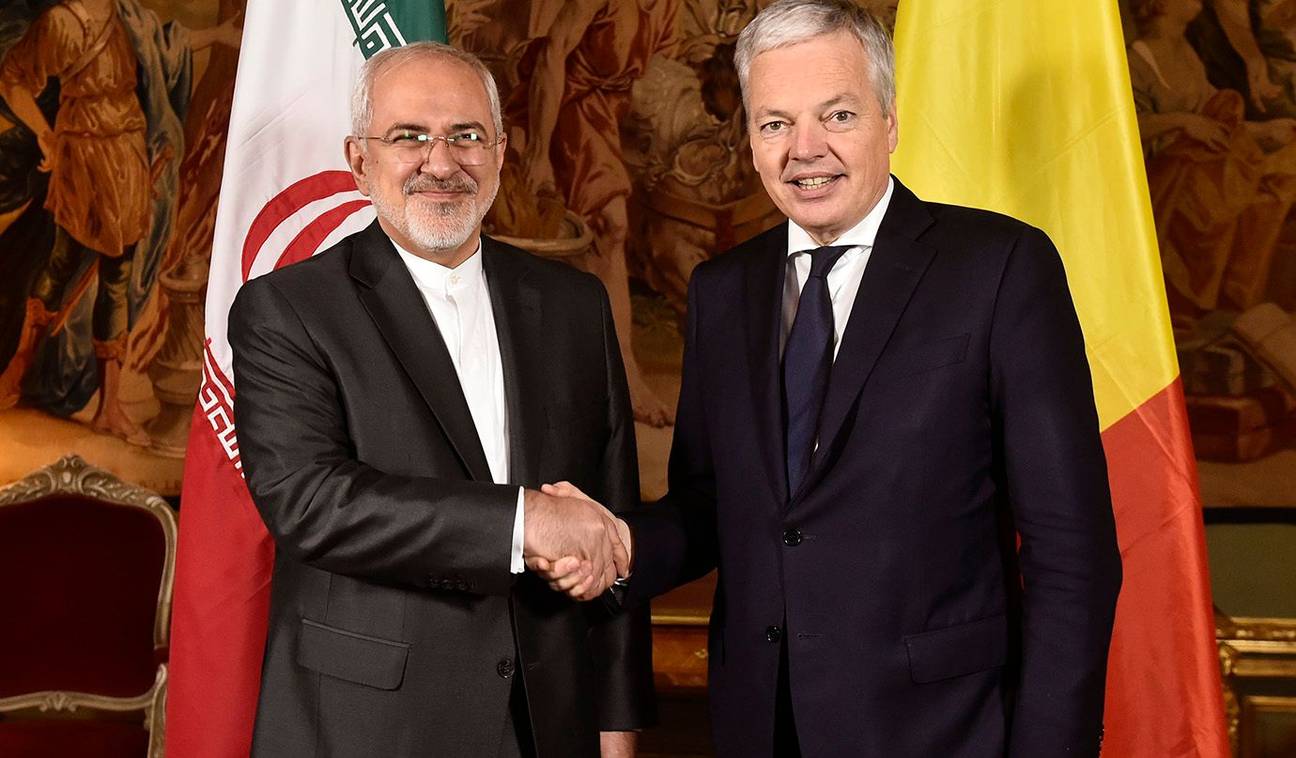 Didier Reynders ontvangt op 11 januari 2018 Mohammad Javad Zarif Minister buitenlandse zaken  Iran vrijlating ULB gastdocent Ahmazedra Djalali