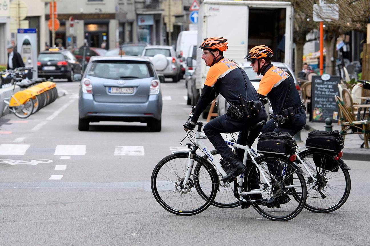 Fietsbrigade politie Elsene Fernand Cocqplein