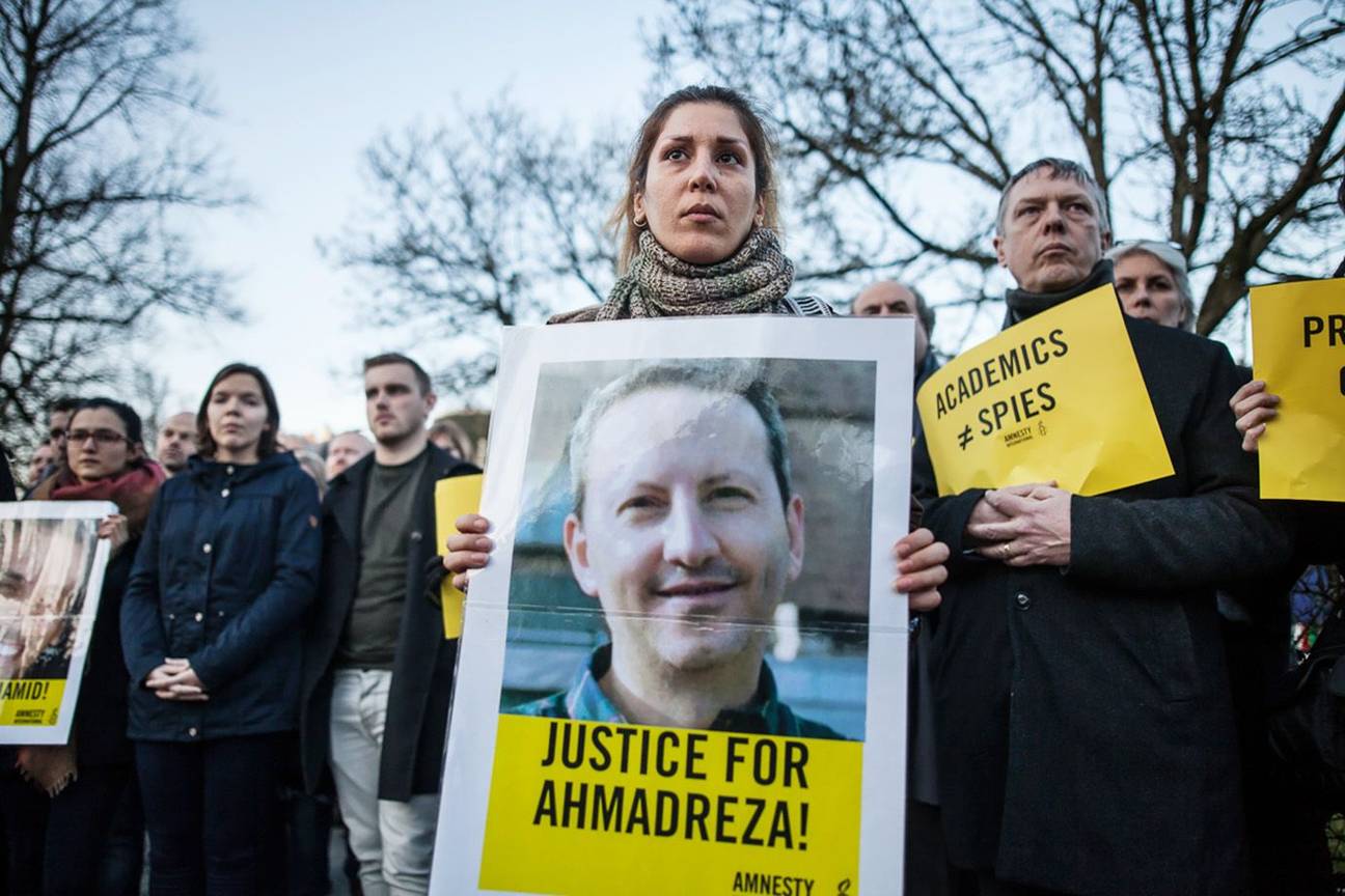 Amnesty International protest veroordeling Djalali en Hamid op 14 februari 2017