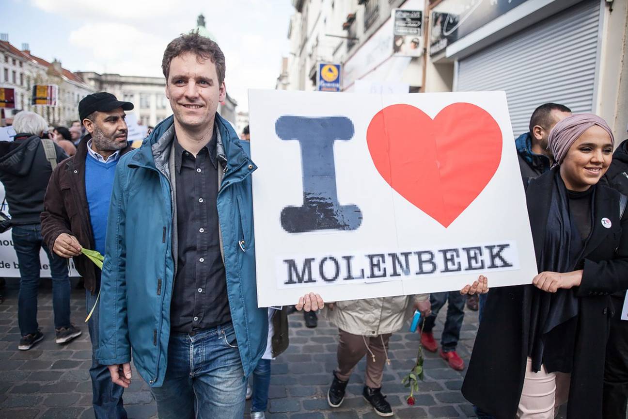 Jef Van Damme SP.A gemeenteraadslid Sint-Jans-Molenbeek I Love Molenbeek herdenking aanslagen 22 maart 2016