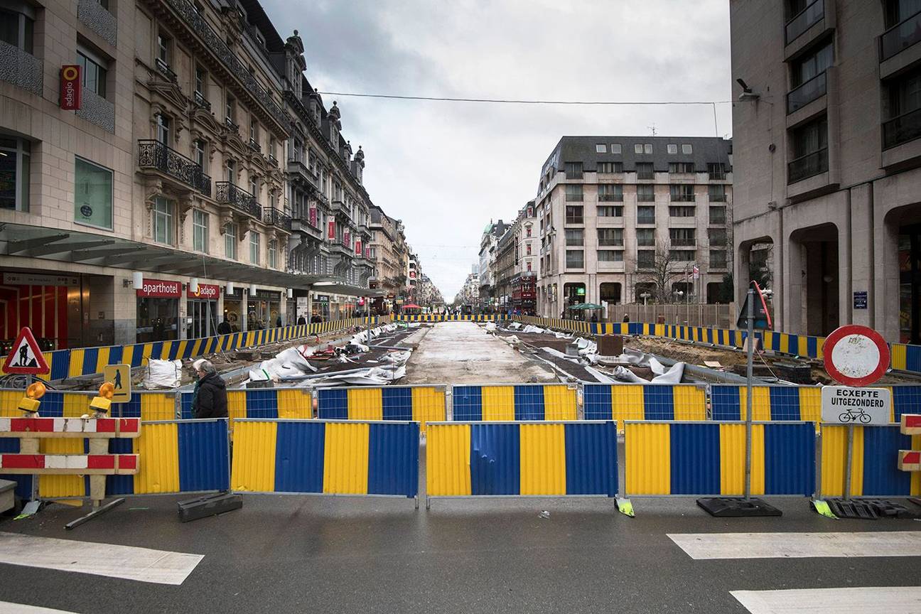 Voetgangerszone Beursplein werf heraanleg pietonnier