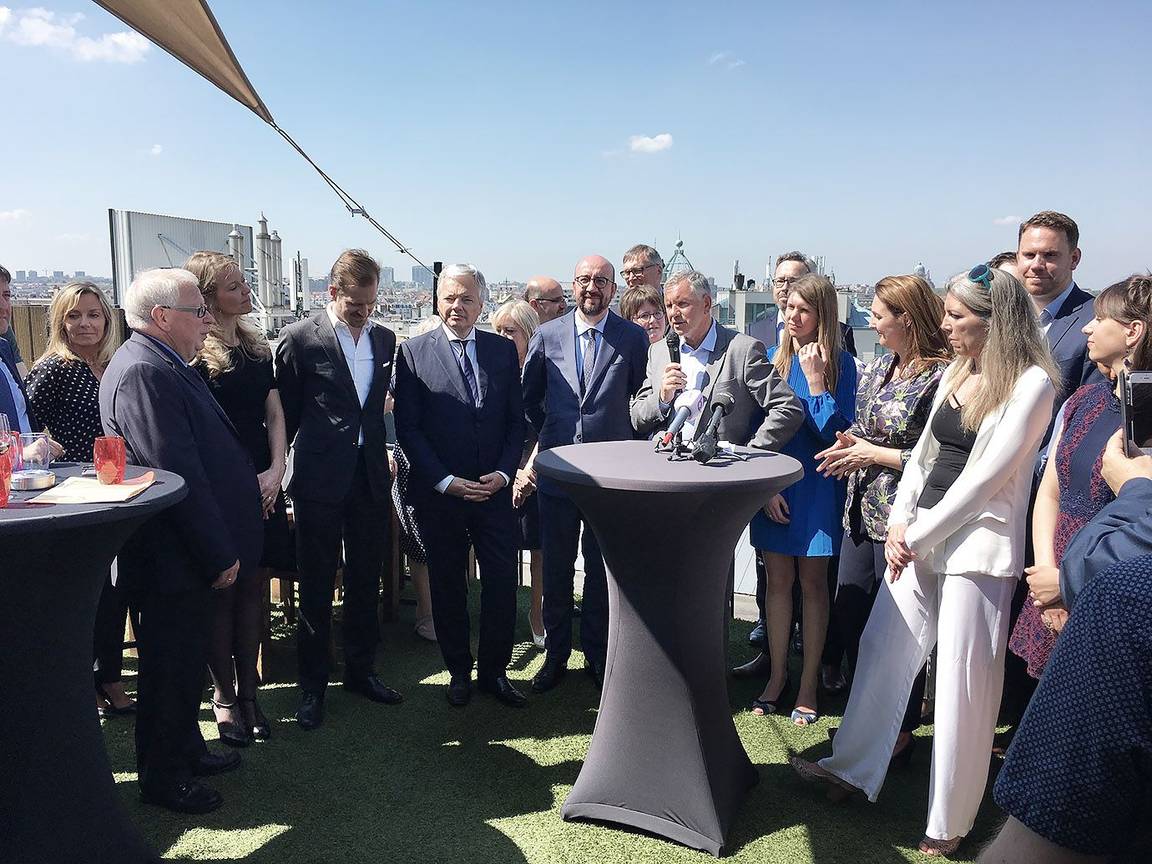 20 april 2018 Voorstelling lijst MR Open VLD liberalen verkiezingen Brussel Kiest Didier Reynders Els Ampe