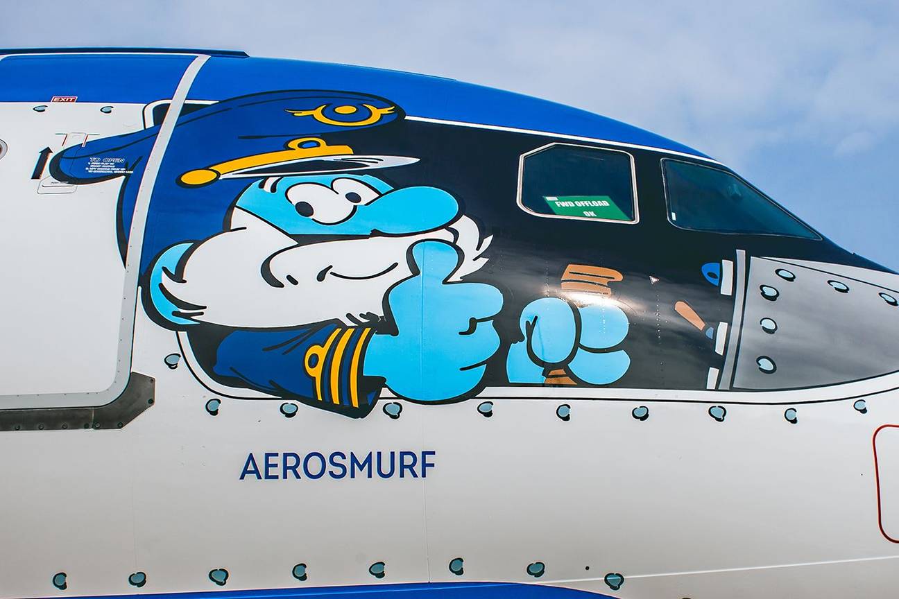 Brussels Airlines grote smurf aerosmurf
