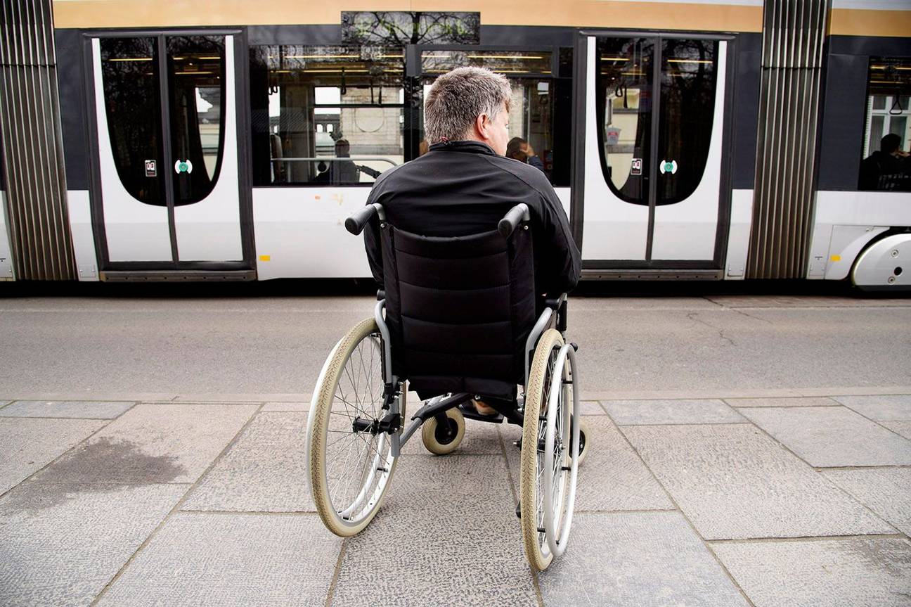 Rolstoelgebruiker in Brussel