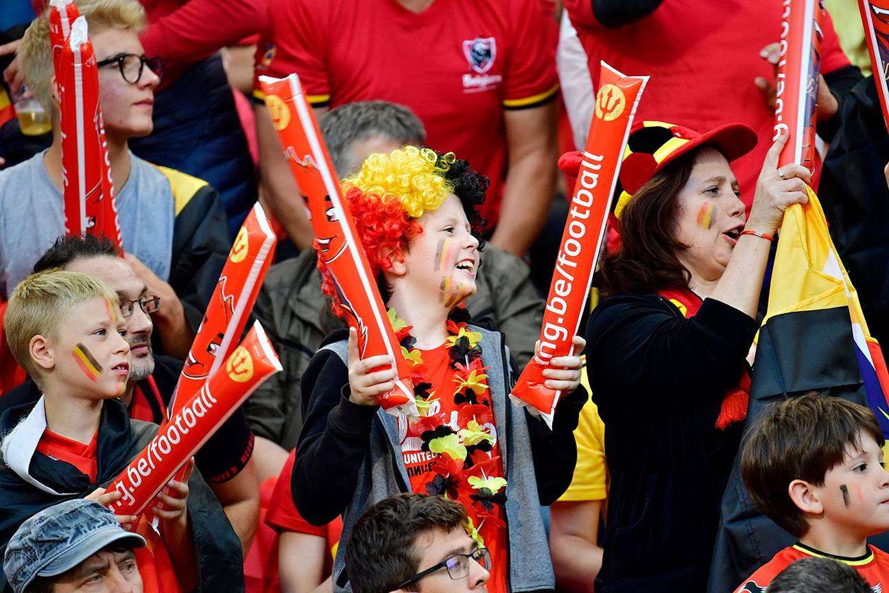 20180615 Supporter Rode Duivels kind Belgische driekleur voetbal publiek wk2018 Rusland