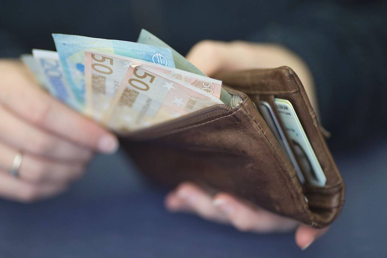 Geld spaargeld euro bankbiljet portefeuille economie