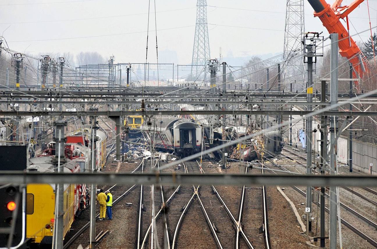 Treinongeval in Buizingen (Halle) in 2010.