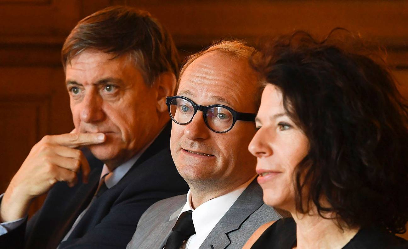 Jan Jambon (N-VA), Ben Weyts (N-VA) en Brussels staatssecretaris Bianca Debaets (CD&V)