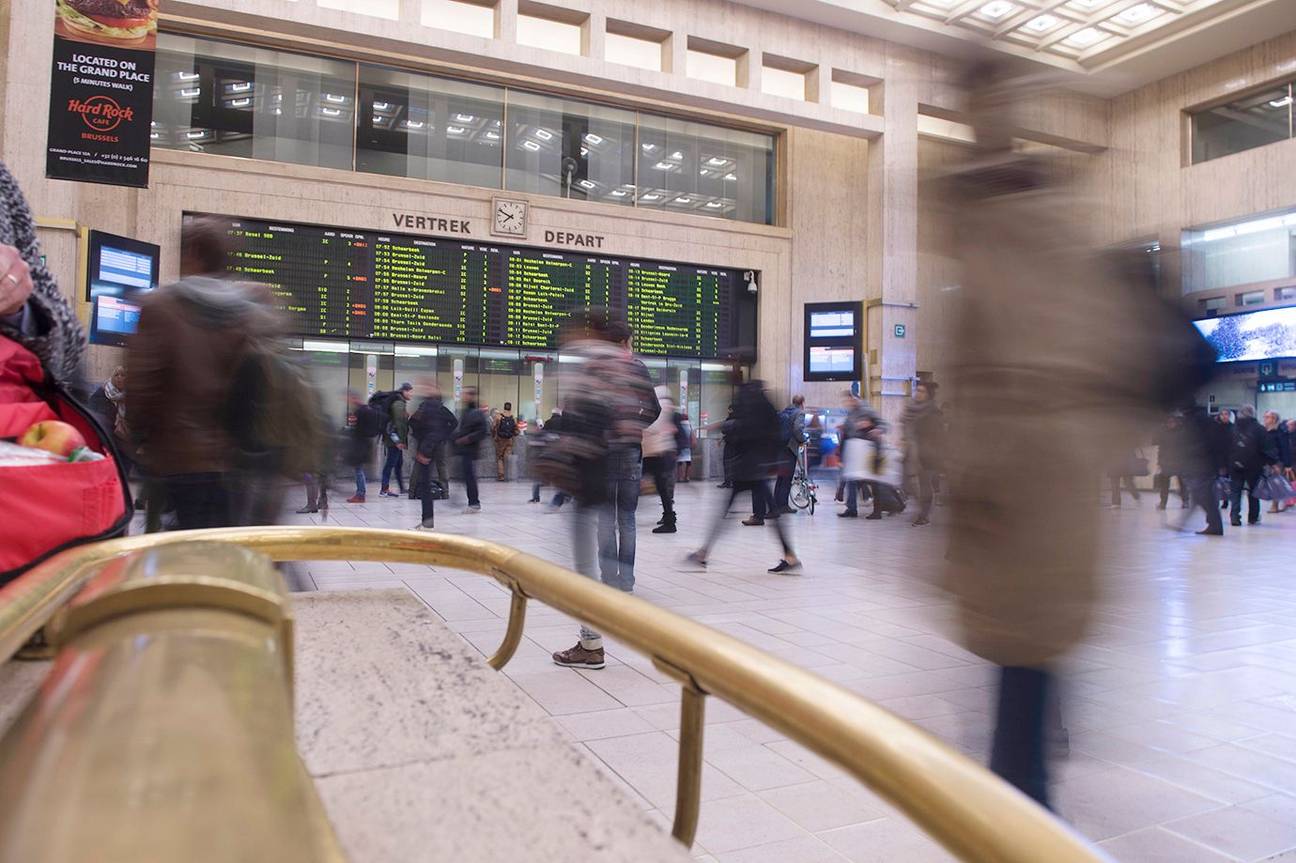 De centrale hal in het station Brussel-Centraal