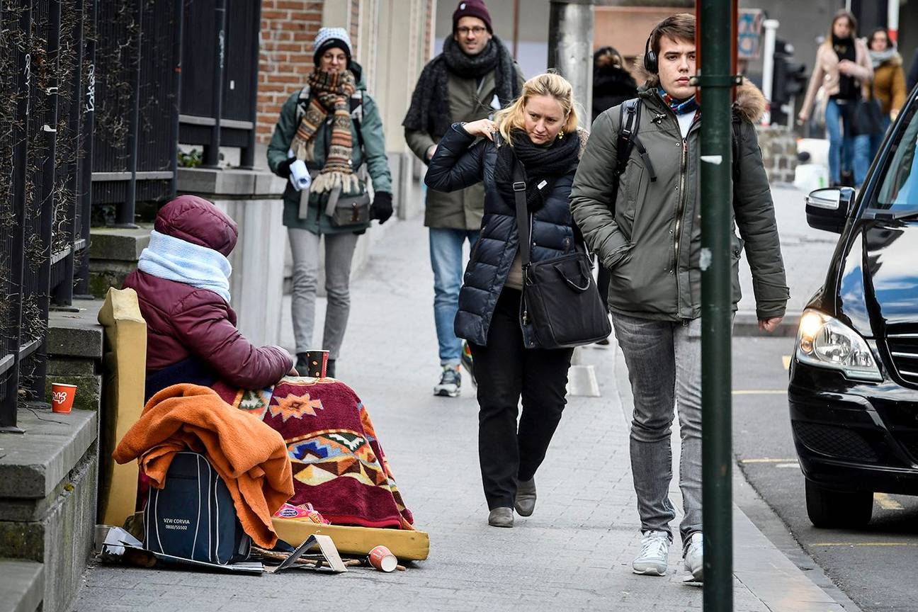 Dakloos in Brussel daklozen straatbewoners arm