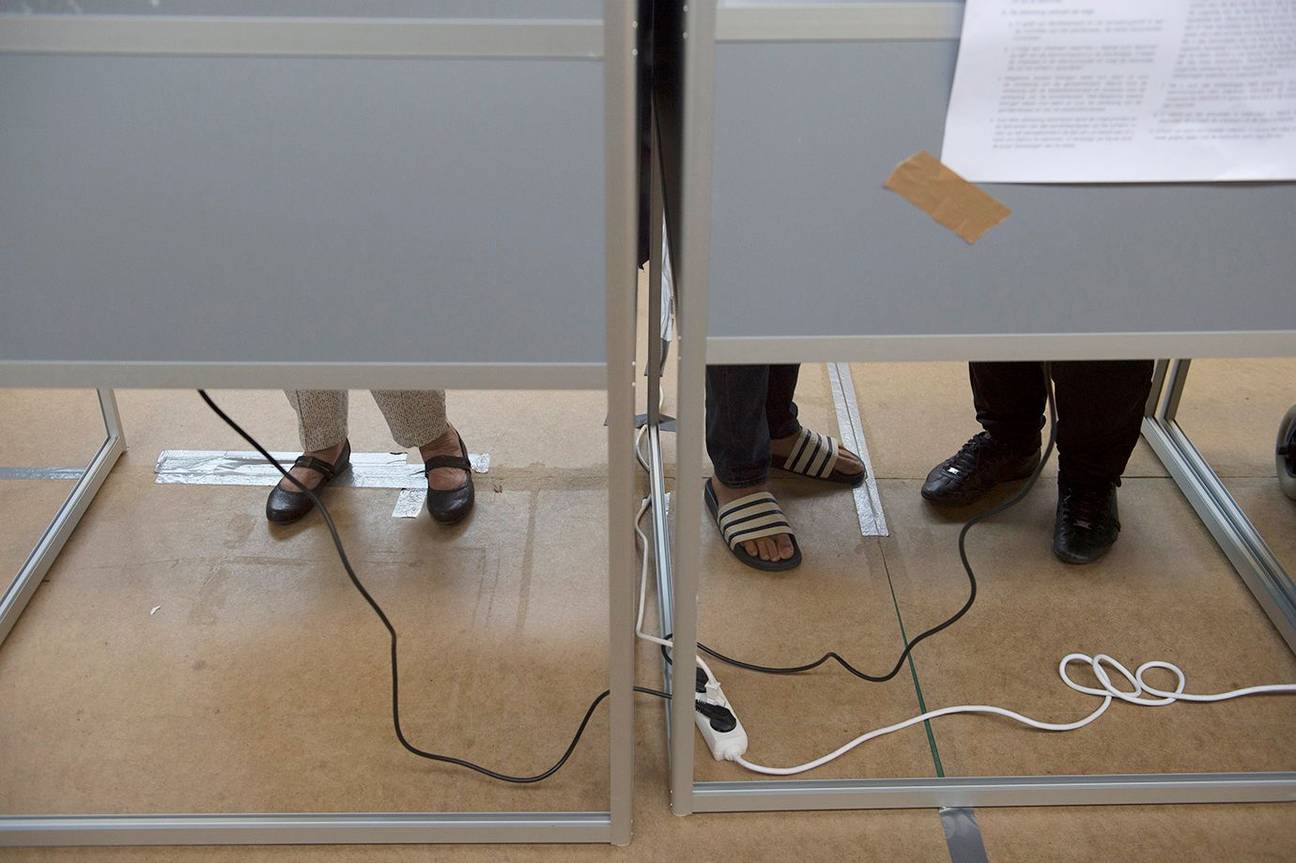 20181014 Stemhokje blanco stem Gemeenteraadsverkiezingen elektronisch stemmen 2018 Brussel Kiest