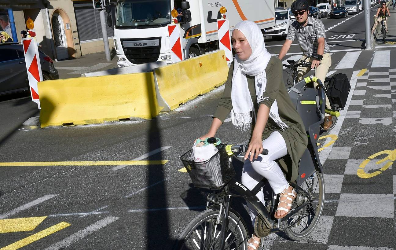 Fietsen in Brussel.
