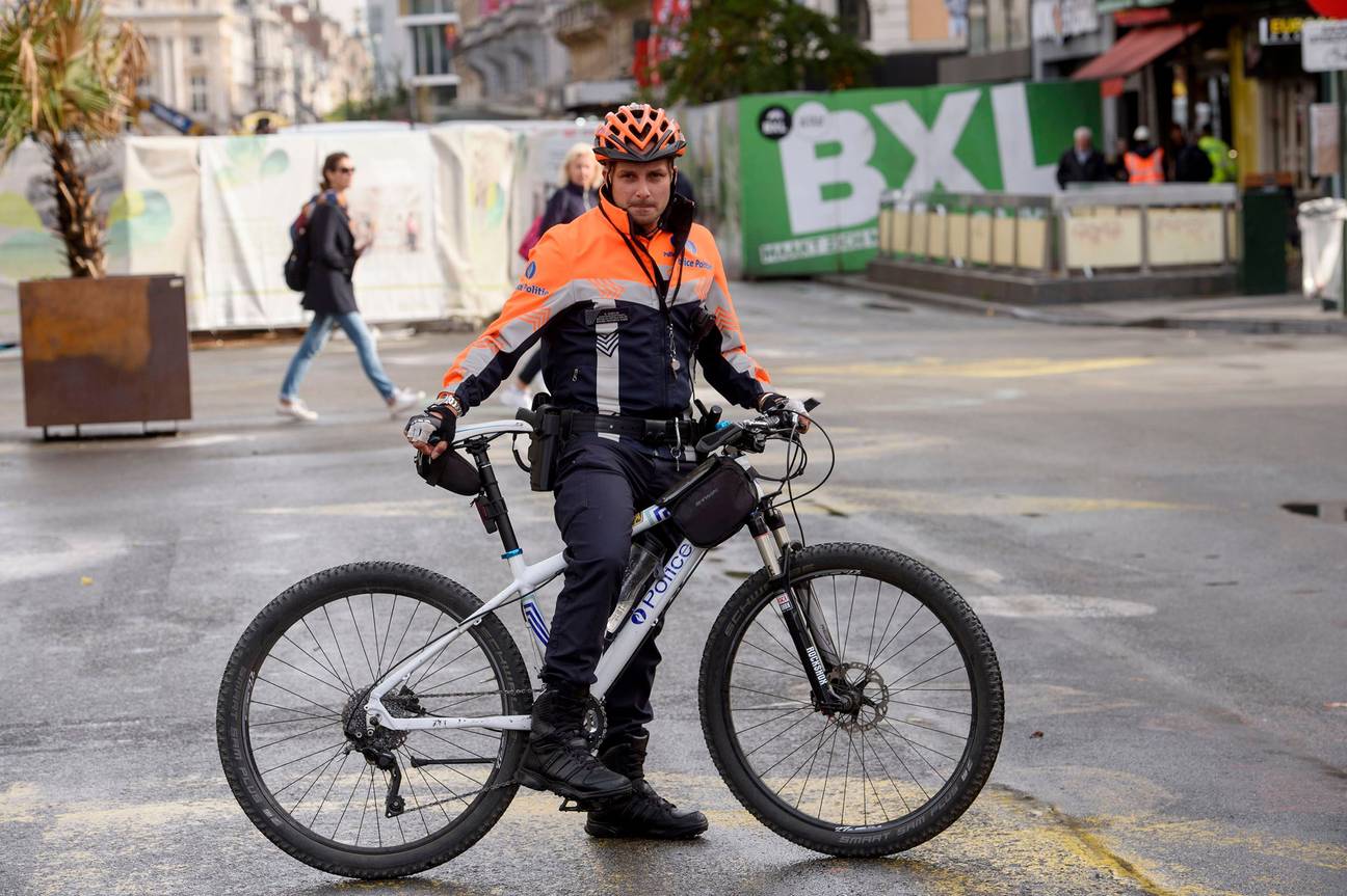 Fietsbrigade van de lokale Brusselse politie