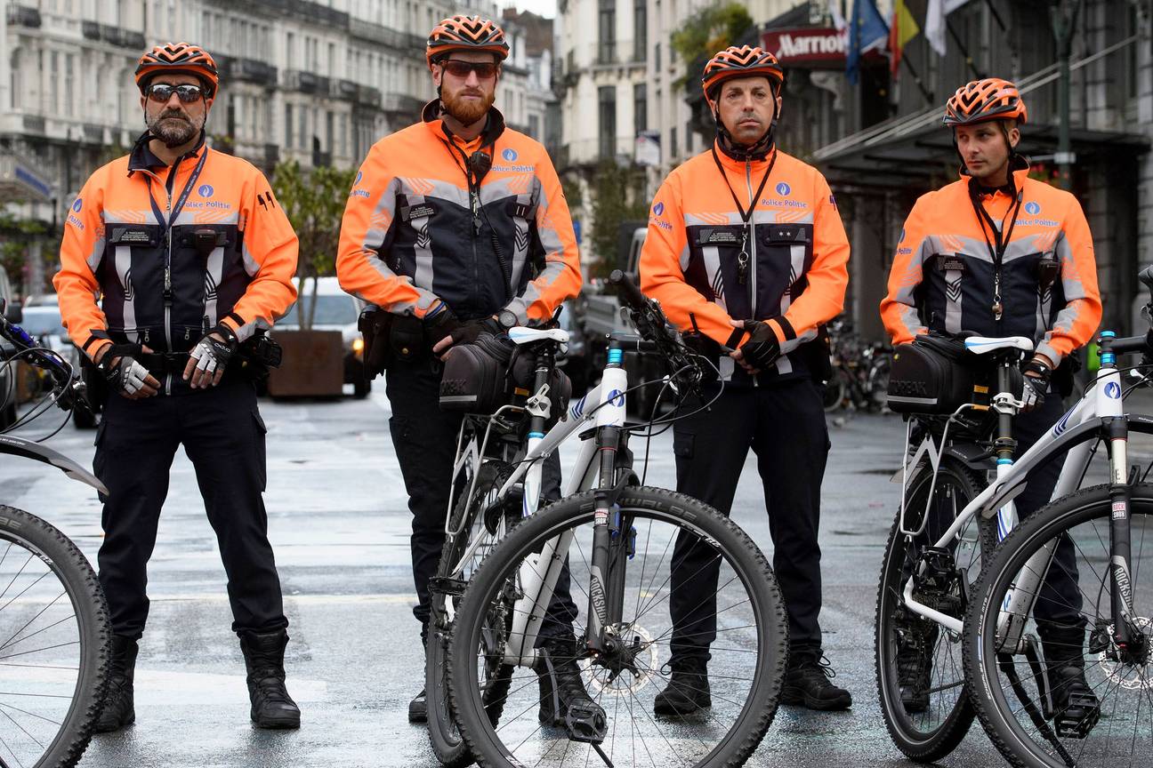 Fietsbrigade van de lokale Brusselse politie