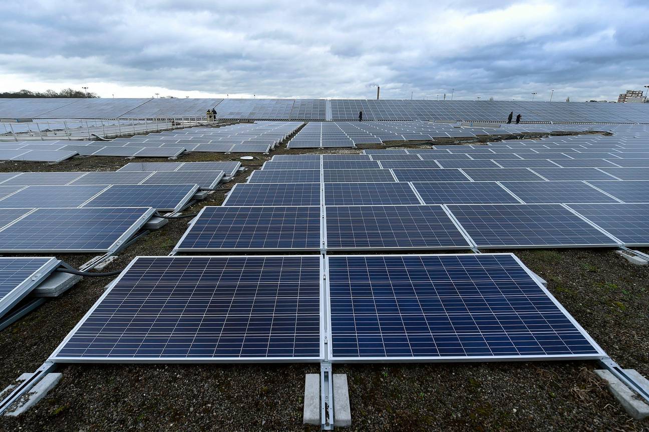 Zonnepanelen van de Vroegmarkt van Brussel (Mabru)